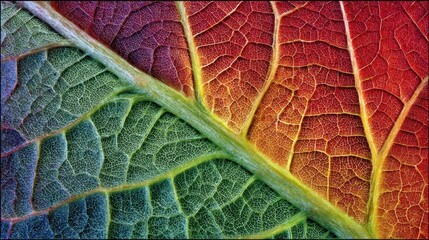 Detailed close-up view of a leaf's intricate venation.