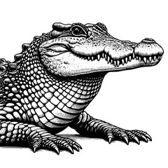 crocodile isolated on white	