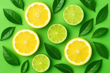 Fototapeta premium A Symphony of Citrus and Leafy Greens