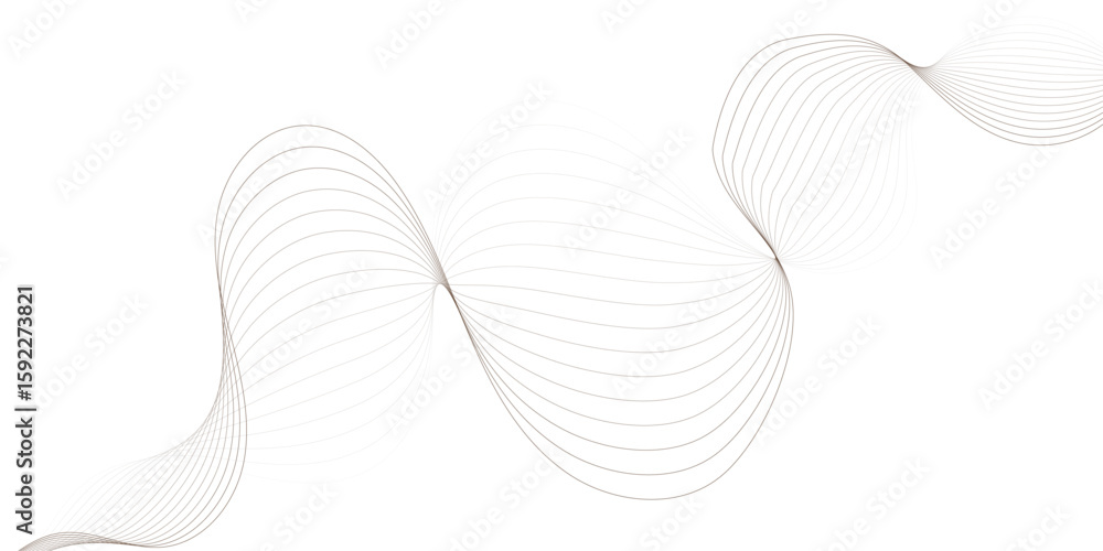 Poster modern grey brown wavy lines digital frequency track equalizer background. curved wave smooth stripe