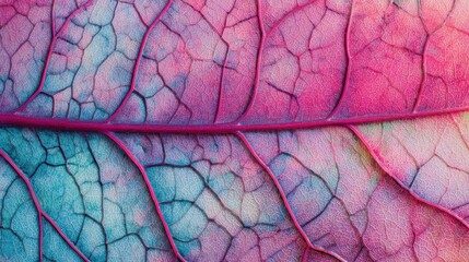 Detailed close-up view of a leaf's intricate veins and texture.