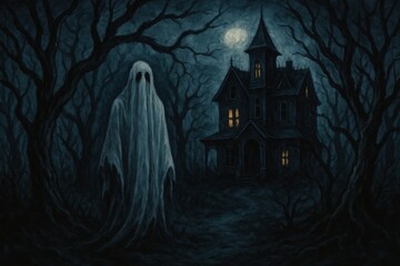 Fototapeta premium A Haunting Forest Encounter