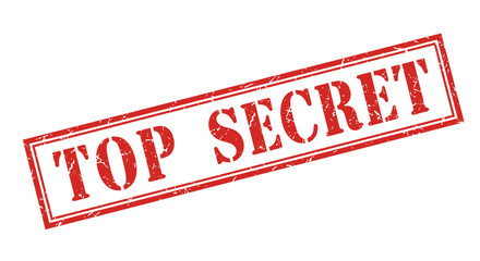 Red Top Secret Rubber Stamp for Confidential Information