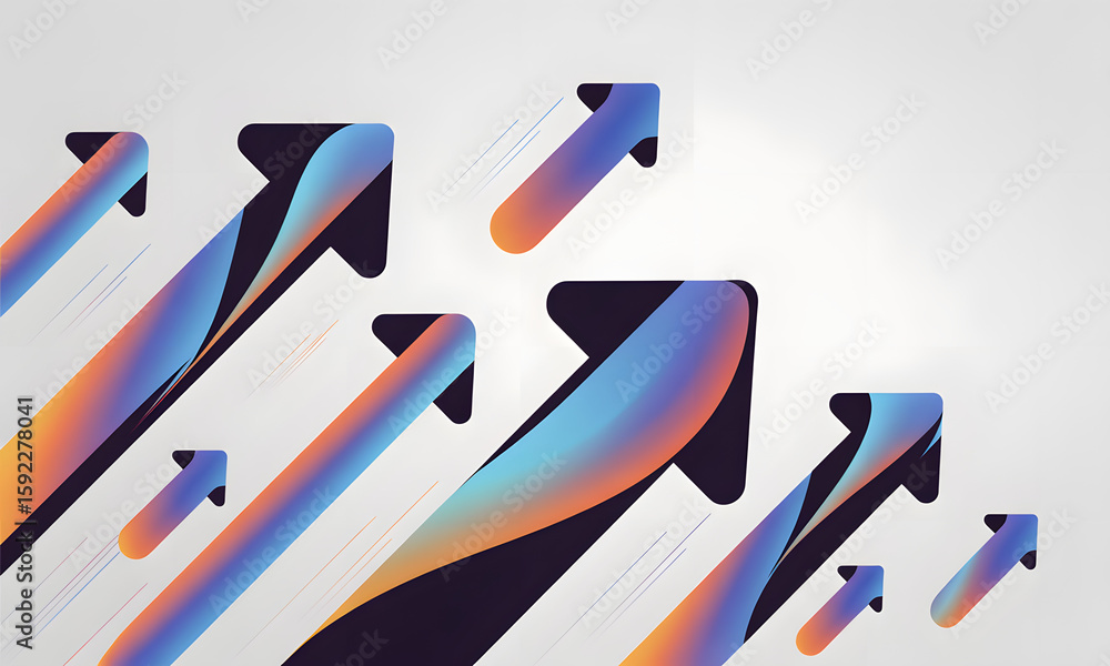Poster ascending arrows: a dynamic and visually striking composition features multiple upward-pointing arro