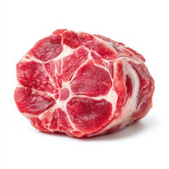 Fresh Raw Pork Shoulder Roast Isolated on White Background, Perfect for Slow Cooking and Pulled Pork, High Quality Meat Cut