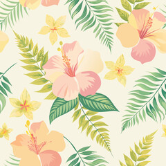 Naklejka premium pattern with leaf, flowers
