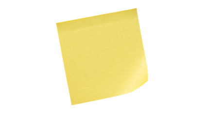 Yellow Sticky Note Isolated on Transparent Background