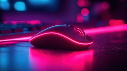 Modern gaming mouse with vibrant lighting