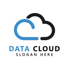 Cloud logo with technology modern concept