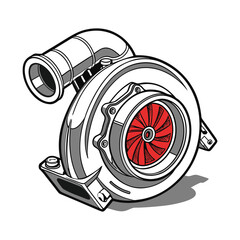 Turbocharger Illustration High Performance Engine Part
