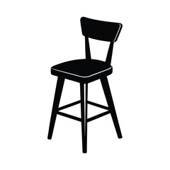 Simple Black Wooden Chair Design Stock Photo