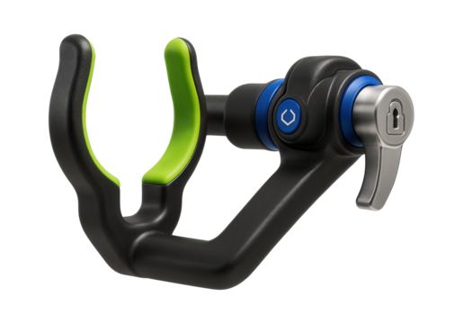 Rotating kayak paddle holder with locking mechanism for stability