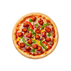 Delicious Chicken Tikka Pizza with Vegetables.