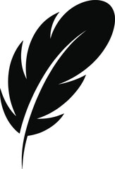 Obraz premium An elegant, minimalist black feather illustration conveying themes of lightness, writing, and artistic expression on a white backdrop.