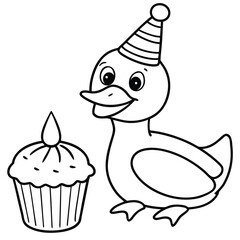 Duck different style kids coloring page