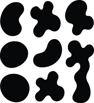 Abstract Black Shapes: Organic, Modern, Minimalist Design Elements for Branding