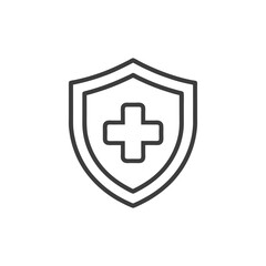 Fototapeta premium Health shield with medical cross symbol isolated on white background