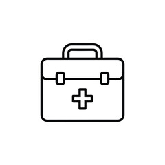 First aid kit icon with medical cross isolated on white background