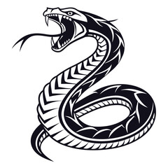 Fototapeta premium Tribal cobra snake with hood flared and tongue sticking out