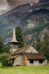 wooden church in the mountains