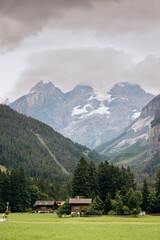 mountain landscape with a house