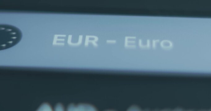EUR, Euro, choosing main currency for personal finance app