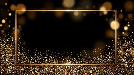 Gala celebration background with golden sparkles and shimmering lights in a festive atmosphere for invitations