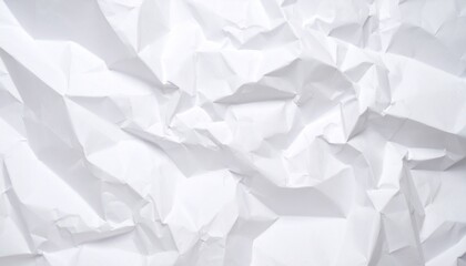 Clean White Crumpled Paper Texture Background