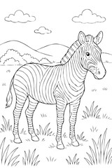 Obraz premium Cute Cartoon Lemur Waving - Primate Coloring Page