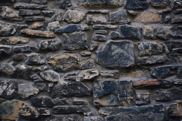 Traditional dry stone masonry from the village in Edinburgh, Scotland.