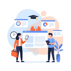 Education and Business Collaboration Illustration