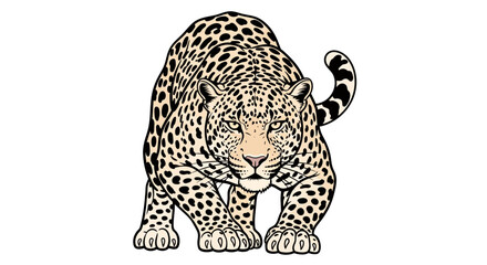 leopard on white background