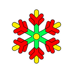 outline vector illustration of a snowflake icon