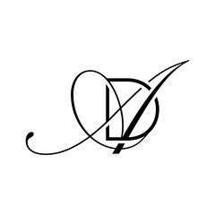 initial letter D with A script logo