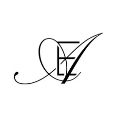 Fototapeta premium initial letter E with A script logo