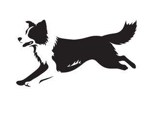 Icon of a Border Collie mid-run or standing, with alert ears and bushy tail