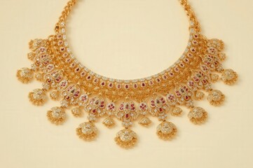 Antique style Indian gold jewelry necklace with detailed coin pendants and traditional craftsmanship for luxury ethnic accessories and bridal wear

