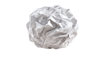 Crumpled paper ball with shadow, isolated on a white background