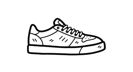 Sneaker vector illustration in chalk drawing style on transparent background  