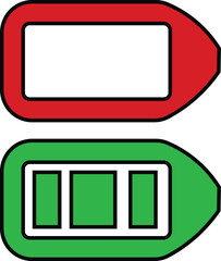Low Battery And Full Battery Icon, Vector illustration !