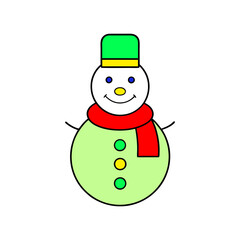 outline vector illustration of a snowman icon