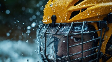 Player in protective gear during a water sport