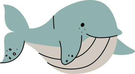 Smiling Whale Cartoon
