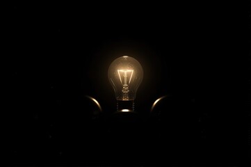 Illuminated Light Bulb Dark Background Ideas Innovation Creativity Inspiration Business Concept Energy Technology Electricity Bright Glowing Symbol Power
