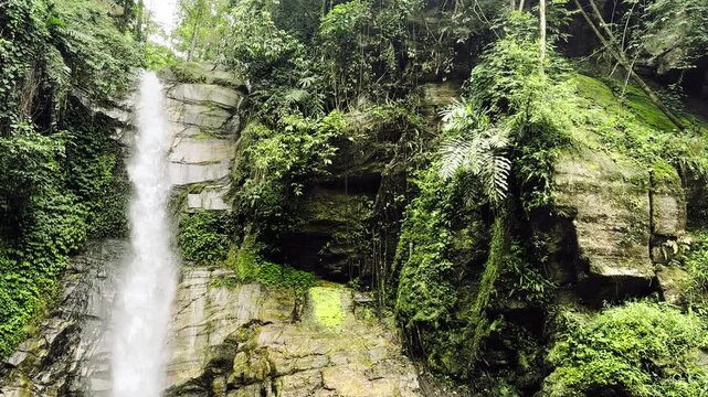 Splendid and forceful Ban Jhakri waterfall of Gangtok in Sikkim