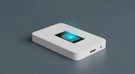 Fototapeta premium Biometric Authentication Device: Fingerprint Security Scanner. AI Generated