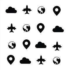 vector black icons set icons