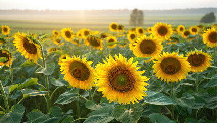 Fototapeta premium Sunflower field in summer