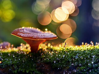 Traditional Chinese medicine herb Ganoderma lucidum on rustic surface
