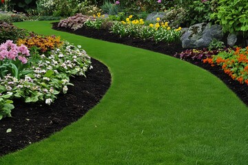 Obraz premium Natural Weed Control Showcasing organic methods of weed control such as mulch hand weeding or using organic herbicides